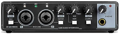 GIWFBQTR Audio Interface Sound Card Computer Audio Sound Card Monitor Electric Guitar Recording for Live Broadcast Studio Computer Audio Equipment