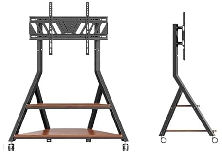Soporte De TV De Esquina For Televisores De 40 A 80 Pulgadas, Soporte De TV De Piso For Espacios Pequeños, Carrito De TV Con Ruedas For Pantallas Planas Curvas LCD/LED(Black)