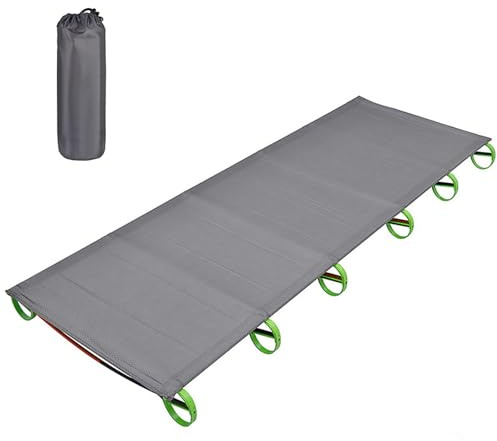 Opatiny Ultraleichtes faltbares Einzel-Campingbett mit Rahmen aus Aluminiumlegierung, 150 kg Kapazität, tragbares Reisebett für Camping, Wandern, Angeln, inklusive Tragetasche