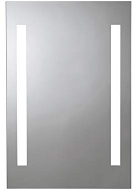 Croydex Thornton Bathroom Mirror with LED Lights, Battery Operated with Button Power Switch - Requires 8 x AA Batteries - LED Mirror Bathroom, Portrait Orientation Only, 60x40cm