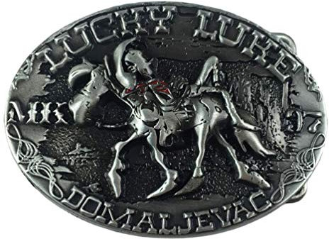 Shirtmatic Lucky Luke Horse Rider Cowboy Buckle Western Gürtelschnalle für Herren und Damen