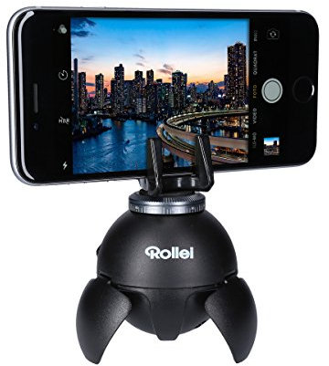 Rollei Smart ePano 360 - elektronischer 360 Grad Panoramakopf für Zeitrafferaufnahmen, Panoramen und Fotos mit bis zu 500 g Traglast, inkl. Bluetooth Fernbedienung - Schwarz
