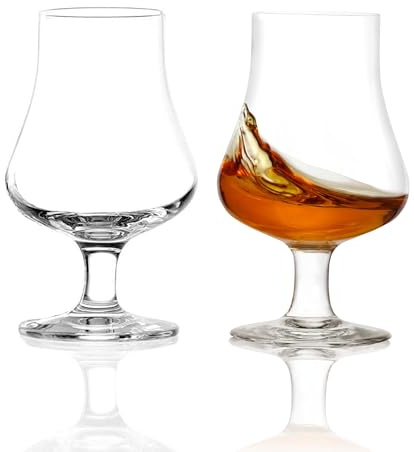 Stölzle Lausitz Whisky Nosing Glasses Set of 2 (Tasting Glass #1). Dishwasher Safe, Lead-Free Crystal Luxury Bourbon Glass (6.5 fl oz). Durable Pulled Stem Glasses - Genuine Stölzle