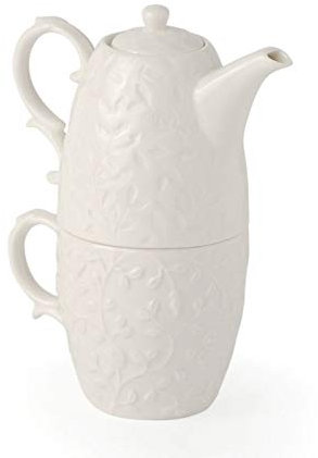 Hervit Set Tazza+Teiera in Porcellana Bianca 20Cm