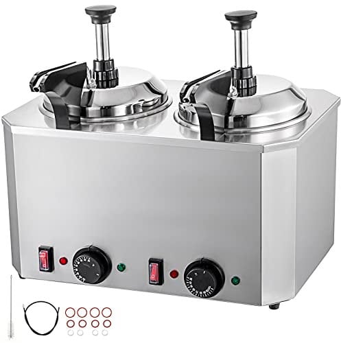 VEVOR Elektrischer Fudge Nacho Käse Schokolade Spender Wärmer für Restaurant usw. mit 2 pumpe