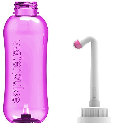 Wolfbeam Portable Bidet Sprayer Bathroom Toilet Bidet Bottle Handheld Vulva and Anal Cleaner Travel Bidet Spray Wiper for Personal Hygiene, 2 Nozzles, Lightweight, 500ml