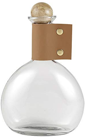 SB Design Studio Table Sugar Clear Glass Carafe with Cuff, 34-Ounce, Natural
