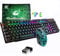Kabellose Tastatur mit Regenbogen-Hintergrundbeleuchtung, 2,4 G, wiederaufladbar, mechanische Haptik, 104 Tasten, Gaming-Tastatur + 2400 DPI, 6 Tasten, optische Regenbogen-LED-Gaming-Maus + Mauspads