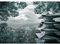 Runa Art Fototapete Japan Modern Vlies Wohnzimmer Schlafzimmer - Made in Germany - 308 x 220 cm Grau Türkis 9242010c