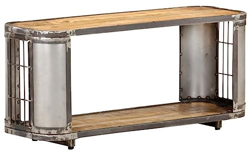 vidaXL Mangoholz Massiv TV Schrank Industrie-Stil Lowboard Fernsehschrank Fernsehtisch Sideboard HiFi-Schrank TV Möbel Tisch 90x30x40cm