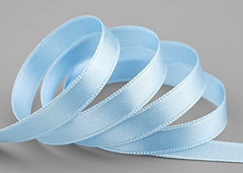 finemark 3 m x 10 mm Satinband HELLBLAU (602) doppelseitiges Schleifenband aus Satin ohne Draht weich und glänzend Geschenkband Deko Band Double face Dekoband Dekorieren Basteln