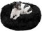 wuuhoo® Hundebett Fluffy 60cm Donut für kleine und mittelgroße Hunde - weiches Haustierbett, waschbares Hundekörbchen für Hund oder Katze, Flauschiger Hundekorb schwarz