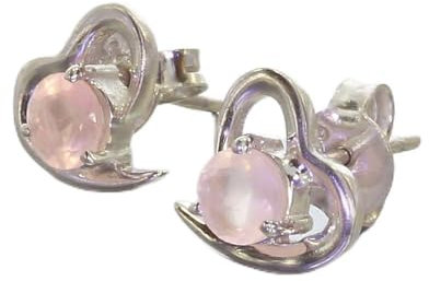 ARTIPOL Orecchini con Quarzo rosa Made Europa tocco francese - Gioiello in argento rodiato Ef-47 - Varie pietre disponibili
