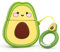 LIUKE Süße Airpods Hülle, Airpods 2 Hülle, Avocado Lustige 3D Cartoon Obst Hülle, Weiches Silikon Vollschutz Stoßfeste Ladehülle mit Schlüsselbund Airpods 1 & 2 Hülle für Kinder Mädchen Jungen Frauen