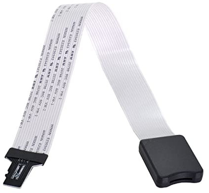 cablecc Kit de carte mémoire Micro SD TF mâle vers TF femelle Extension souple plat FPC Câble rallonge 25 cm