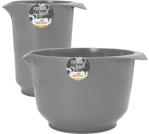 Birkmann, 610323, Rühr- und Servierschüsselset, Colour Bowls, 2tlg., grau