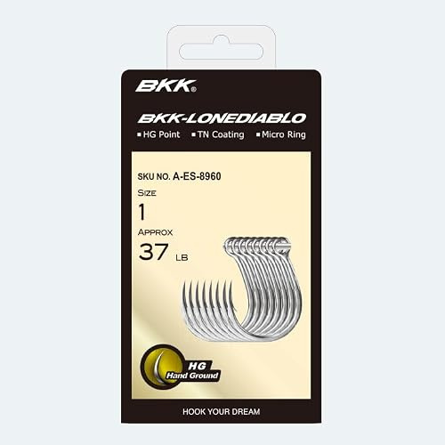 BKK LONEDIABLO Single Lure Hook | 6-Pack | 5X | Saltwater Ultra-Antirust Coating | Hand Ground Point | Popping Trolling Stickbaits