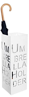 JYCCH Regenschirm-Aufbewahrungshalter aus Metall, Buchstabe, hohl, elegant, Regenschirmständer, Rack, Zuhause, Hotel, Büro, Regenschirme, Eimer (Color : Black) (White)