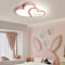 JAYEUW LED Cartoon Deckenleuchte Kinder Schlafzimmer Deckenlampe Herz Deckenleuchte Acryl-Lampe mit Fernbedienung 0–100% Stufenlos Dimmbar 3000K-6000K IP20 Memory function Rosa