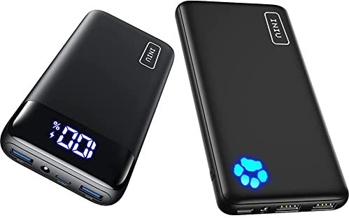 INIU Power Bank, 22.5W Bateria Externa Carga Rapida 20000mAh + Power Bank, Slimmest USB C Triple 3A de Alta Velocidad 10000mAh Bateria Externa, Bateria Portatil