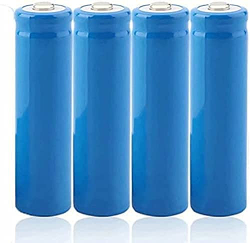 4 Pcs 3.7V Rechargeable Battery Lithium Battery 2000mAh ICR Full Capacity Lasting Pointed Head Rechargeable Battery For LED Flashlight Lamp, Headlamps, Electronic Devices Etc. (Blue)