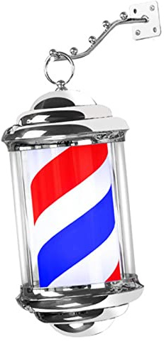 predolo Barber Shop Pole Light, Stripes Rotating Hair Salon Shop Vintage Style Water Resistant LED Lamp Save Energy for Beauty Salon