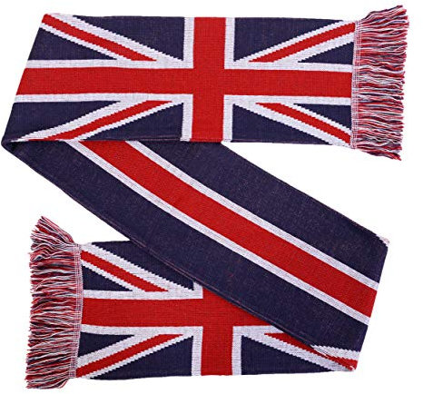 Euroscarves Écharpe en tricot Union Jack, rouge/blanc/bleu, taille unique
