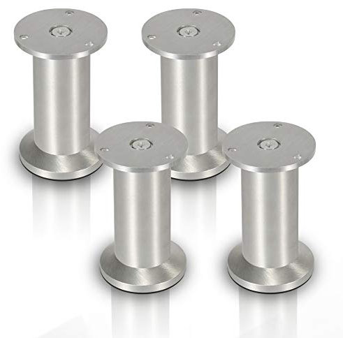 Joparri 4er Set Möbelfüße Höhe 100mm, Aluminium Möbelbeine Belastbar bis 250 Kg, Runde Tischfuß Sofafüße, Sockelfuß für Möbel