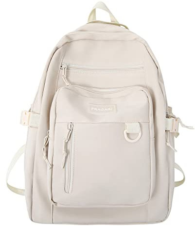 PRAGARI Kinderrucksack für die Schule, niedlich, ästhetisch, Rucksack, Mädchen, Studenten, Büchertasche, Frauen, Reisen, leichte Büchertasche, Beige, Freizeit, Mode, Klettern, Wandern, Arbeit