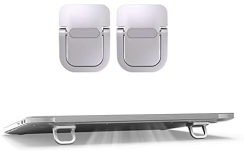 Exdtgt Unsichtbarer Mini-Laptop-Ständer, tragbarer Tastatur-Erhöhung für Schreibtisch, Computer, Tastatur, MacBook, Notebook, Ständer, Aluminium (2 Stück) (silberfarben)