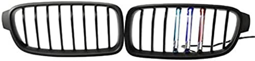SAIQIAN Kühlergrill, Auto-Frontstoßstange, LED-beleuchtet, glänzend, schwarz, ABS, einreihig, Renngitter für BMW 3er-Serie F30 F31 F35 2012–2020, Nieren-Kühlergrill, mattschwarz