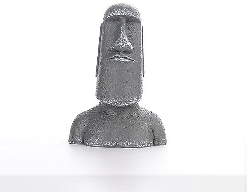 Lifexquisiter Osterinsel Moai Kopf Statue, Moai Figur Skulptur Schaustück, abstrakte Gesicht Statue für Desktop Bücherregal Tisch Home Hotel Garten Dekor