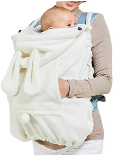 NIDONE Housse de Porte-bébé en Forme de Lapin Mignon, Cape à Capuche, Couverture Douce et Coupe-Vent, Lavable, Cadeaux pour Maman, Style 2