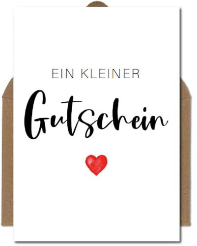 The Life Barn Postkarte Ein Kleiner Gutschein zur selber ausfüllen mit Umschlag, Gutschein Karte zum selbst gestalten