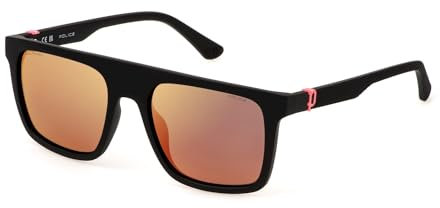 POLICE SPLF61 Brille, Matt Schwarz, 55 für Herren, Schwarz, matt, 55