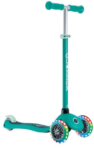 Globber - Primo Lights - Trottinette 3 Roues pour Les Enfants de 3 à 7 Ans, Vert