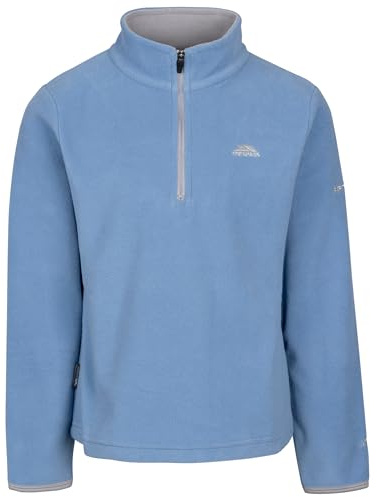 Trespass Girls Fleece Jumper Sybil - 1/2 Zip Contrast Colour, Binding on Cuffs, Facing on Inner Collar, Knitted, 100% Polyester Denim Blue