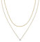 BLACKBIRD® Damen Halskette Gold | Layer Kette mit Schlangenketten und Zirkonia Stein Anhänger | Edelstahl mit 18 Karat Vergoldung | wasserfest & allergieneutral | Anpassbare Länge