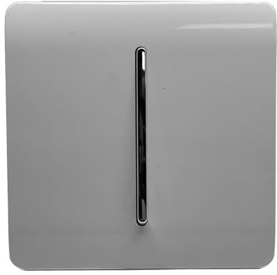 Trendi Switch Fan Isolator 10A Triple Pole Chrome Rocker Switch in Light Grey