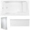 Pack baignoire bain douche 160 x 85 JACOB DELAFON Malice version gauche + tablier en niche + pare bain