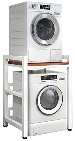 Height Adjustable Dryer Stand - Stacking Kit for Front Loader Washing Machines & Tumble Dryers - Over Washer Storage Rack with 400KG Load Capacity