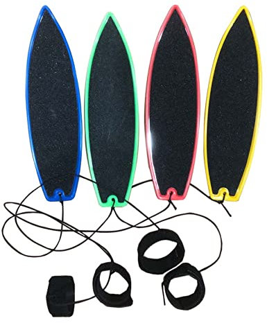 Pesoncarl Einfaches Grübchen -Fidget -Spielzeug, 4pcs Finger -Surfboards Finger -Surfbrett mit Schnur für Kinder Teenager Erwachsene Sommerurlaub Wind Surfbrett Fingerbrett (blau+gelb+rot+grün)