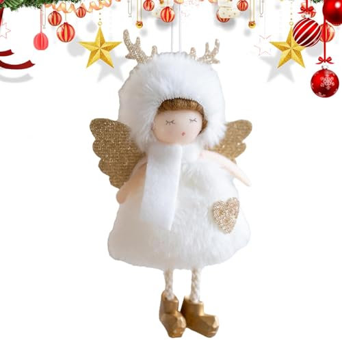 Yiurse Engelspuppen-Anhänger – Weihnachtsengel Puppe Flügel Anhänger – Stoff Weihnachtsbaum Dekor für Hochzeit Event Arbeitsplatz Tischdekoration