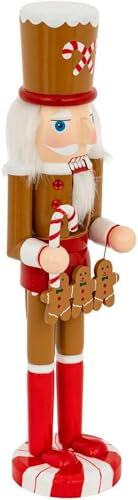 Hogar y Mas Figura NAVIDEÑA Decorativa Cascanueces Jengibre 10X8X38CM