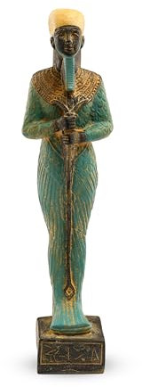 Einzigartige ägyptische Statue des Ptah-Gottes der Künstler und Handwerker, schwerer Stein, handbemalt, hergestellt in Ägypten.