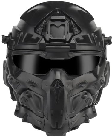 Funwetrike Airsoft Schnell Helm, Vollgesicht Helm mit Integriertem Headset, Anti-Fog-Fan, Abnehmbare Anti-Fog-Brille, Taktische Militärhelm für Cosplay Jagd Paintball Ball CS Verwendet