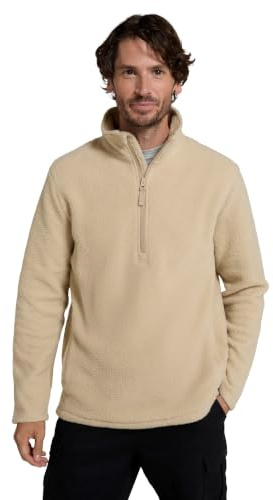 Mountain Warehouse Ted Mens Half-Zip Borg Fleece - Warm & Cosy, Lightweight Microfleece Pullover - Autumn Winter, Outdoors, Holiday, Walking, Hiking