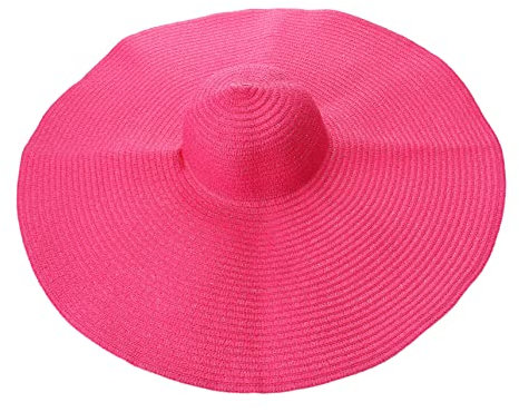 VALICLUD Übergroßer Strohhut Sonnenhut Am Strand Grüne Hüte Schirmmützen Für Damen Hut Mit Breiter Krempe Strandsonnenhüte Für Frauen Sonnenschutzkappen Strandstrohhut Für Damen Rosy Papier