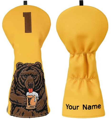 LZFAN Copritesta per mazze da golf, copertura per mazza da golf, copertura per mazza da golf, copertura per mazza da golf, copertura per mazza da golf, copertura per putter Beer Bear (versione: driver