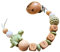 Schnullerkette mit Namen personalisiert für Mädchen und Jungs- Baby Geschenk - Dino (Stego-Grün)